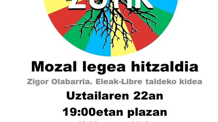Zer da mozal legea? ostiralean hitzaldia