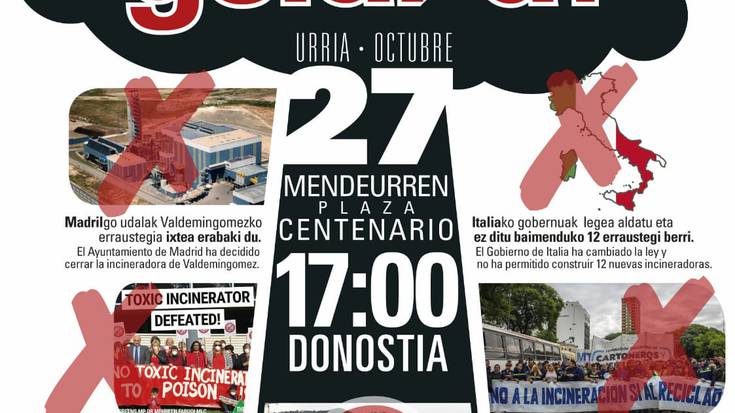 Erraustegiaren aurkako manifestazioa urriaren 27an Donostian